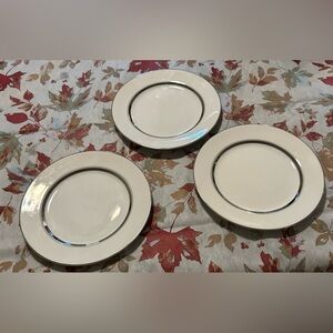 Set of 3 Empress China Crown Platinum Plates – Elegant & Collectible